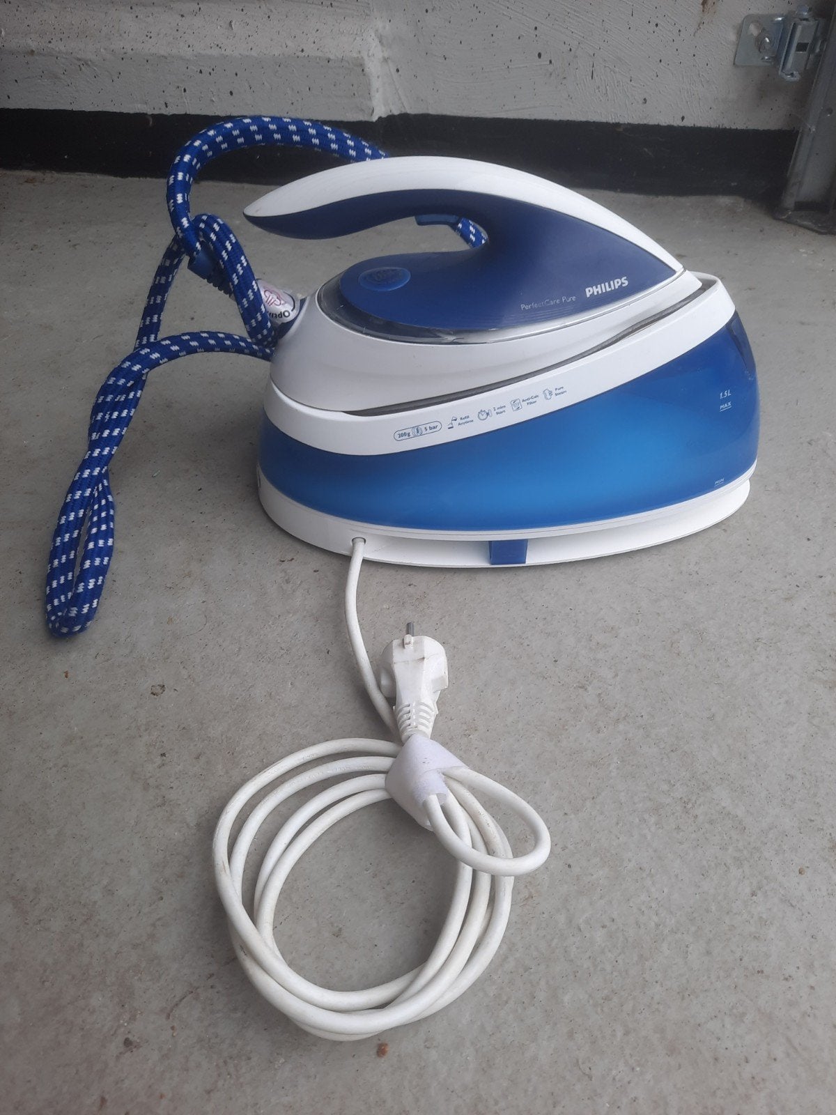 Philips PerfectCare Pure stoomstrijkijzer, Ophalen, Zo goed als nieuw, Strijkijzer met snoer