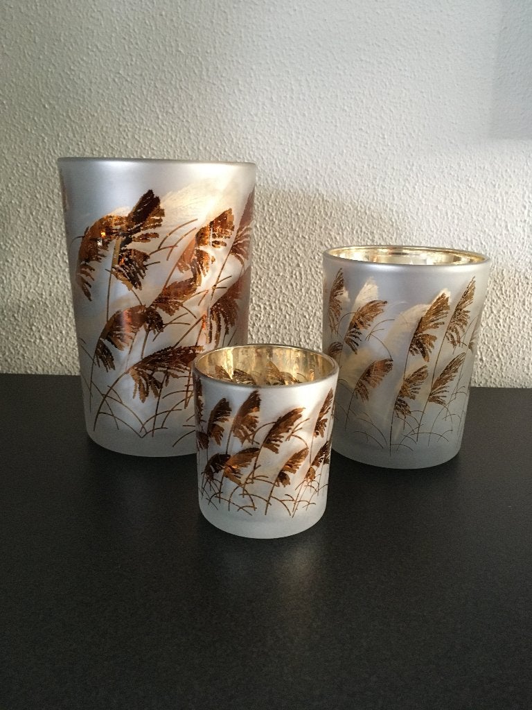 Trendy windlichten set-3 Straw Nieuw!, 12 cm, Meerkleurig, Overige merken, Nieuw