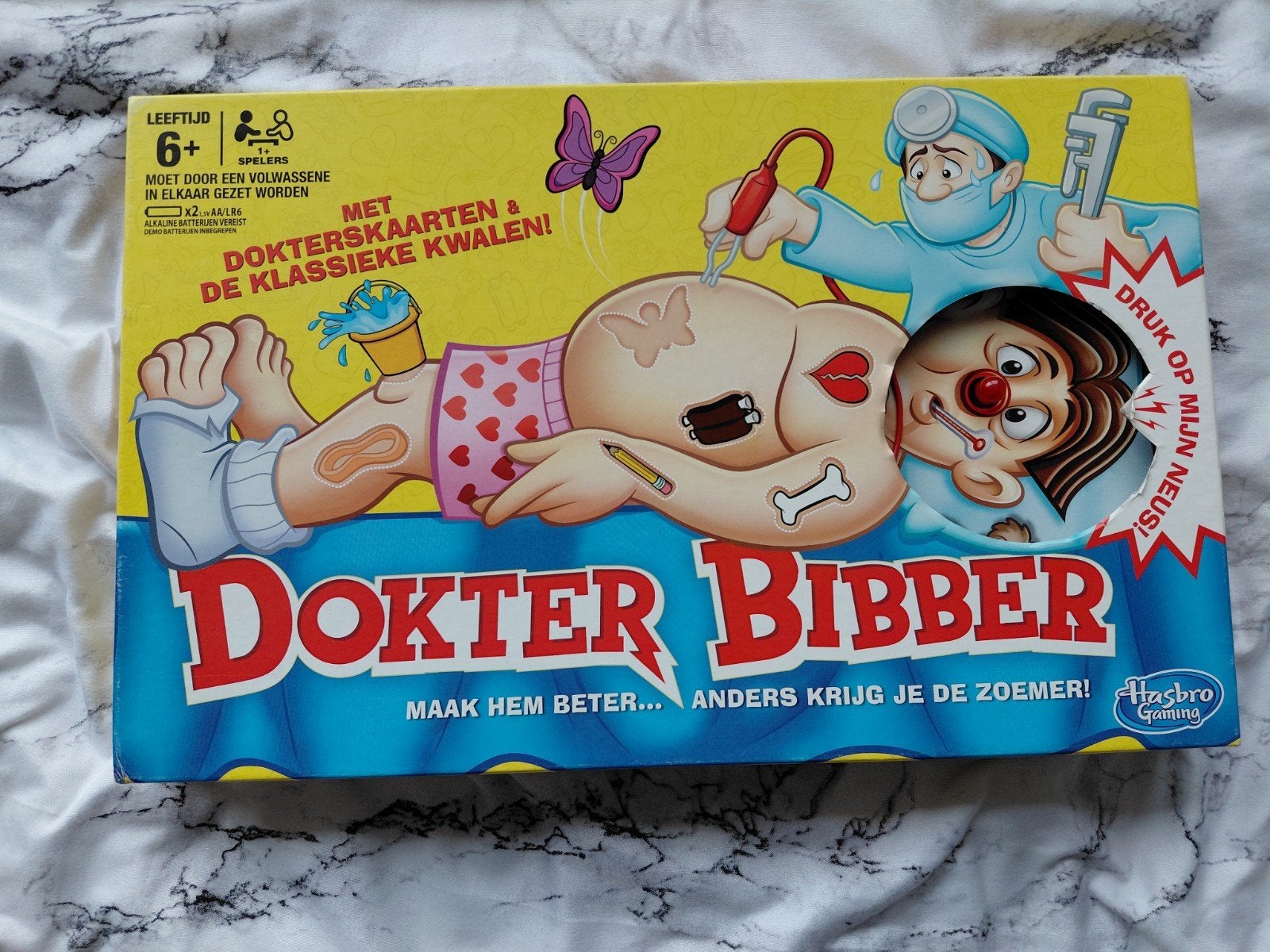 Spel Dokter Bibber, Hobby en Vrije tijd, Een of twee spelers, Ophalen of Verzenden, Zo goed als nieuw, Hasbro