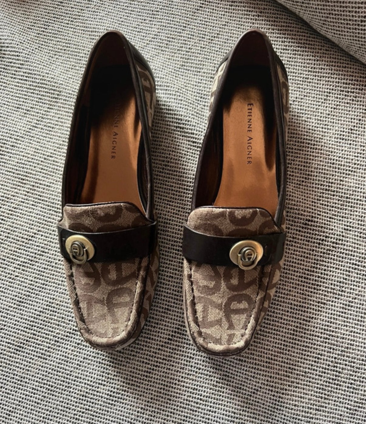 Aigner moccasins maat 38, Bruin, Ophalen of Verzenden, Zo goed als nieuw, Espadrilles of Moccasins
