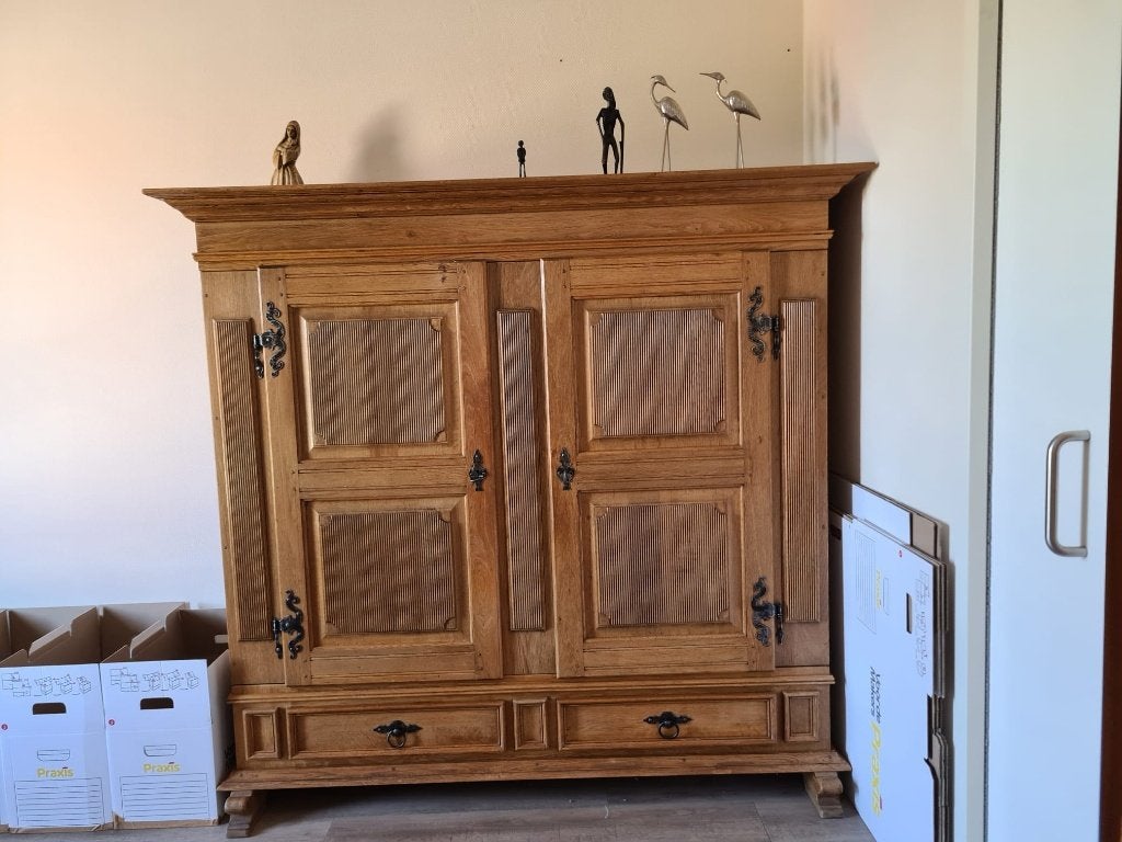 eikenhouten servieskast, Ophalen, Klassiek, 150 tot 200 cm, Eikenhout