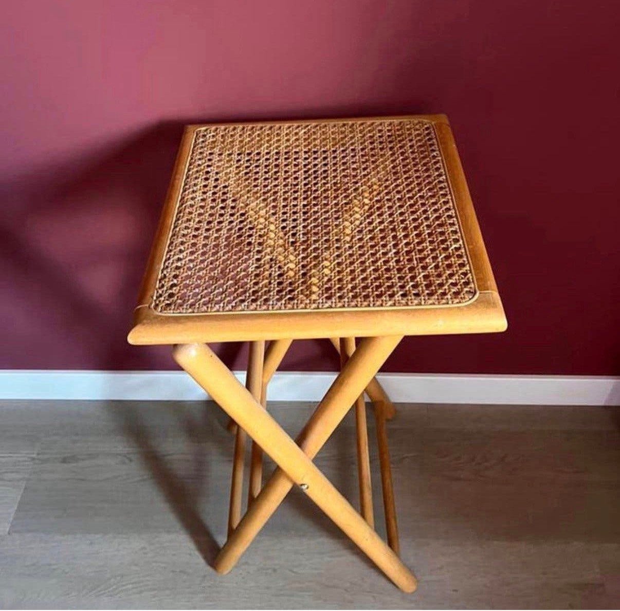Vintage bijzettafel/kruk Thonet, Ophalen, Zo goed als nieuw, Hout