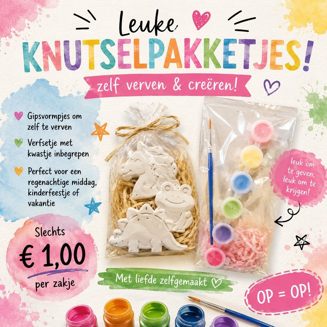 Gips vormpjes om zelf te beschilderen - Knutselplezier!, Ophalen of Verzenden, Nieuw