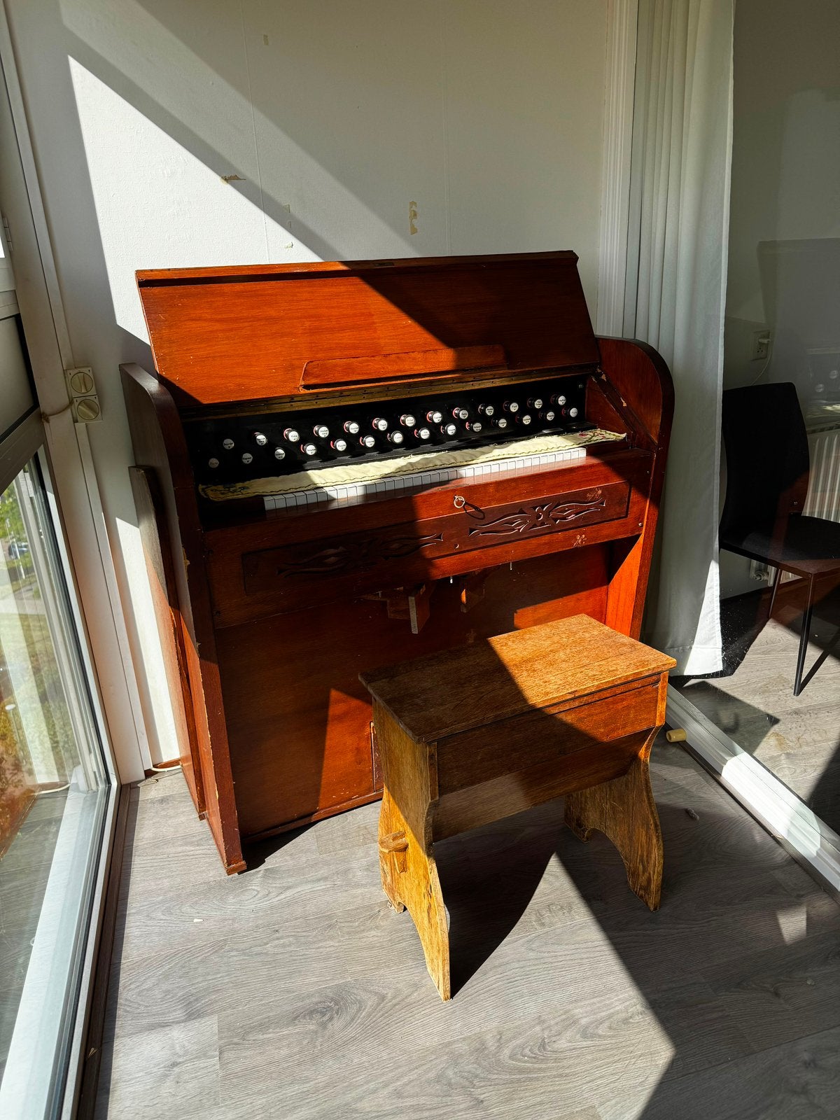 Harmonium met kruk, Muziek en Instrumenten, Ophalen, Gebruikt, 1 klavier, Harmonium