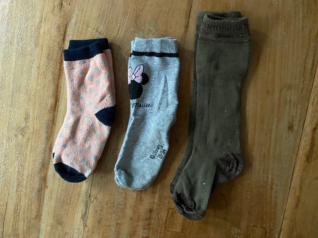 3 paar sokken maat 31-34, Gebruikt, Meisje, Ophalen of Verzenden, Sokken