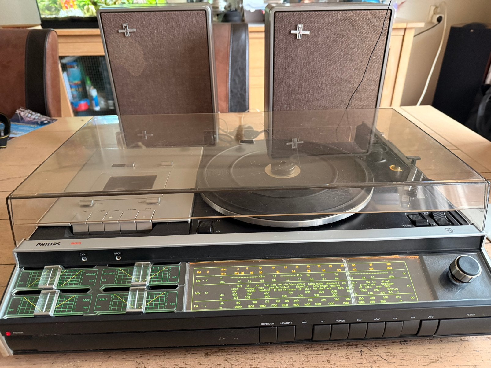 Philips 22 rh 953 met Philips speakers zie foto’s, Ophalen, Zo goed als nieuw, Cassettedeck, Philips