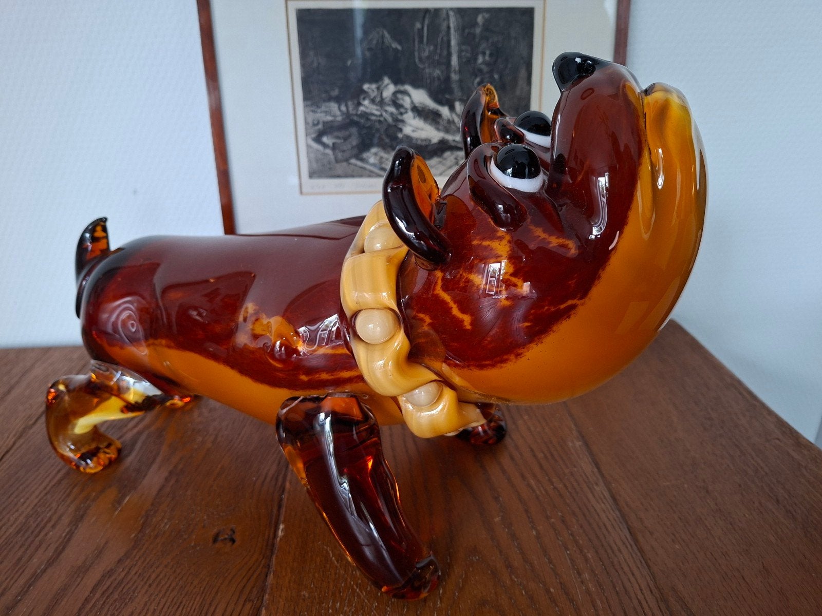 Glazen Bull Terriër/ Engelse bulldog van 6 kg zwaar., Ophalen
