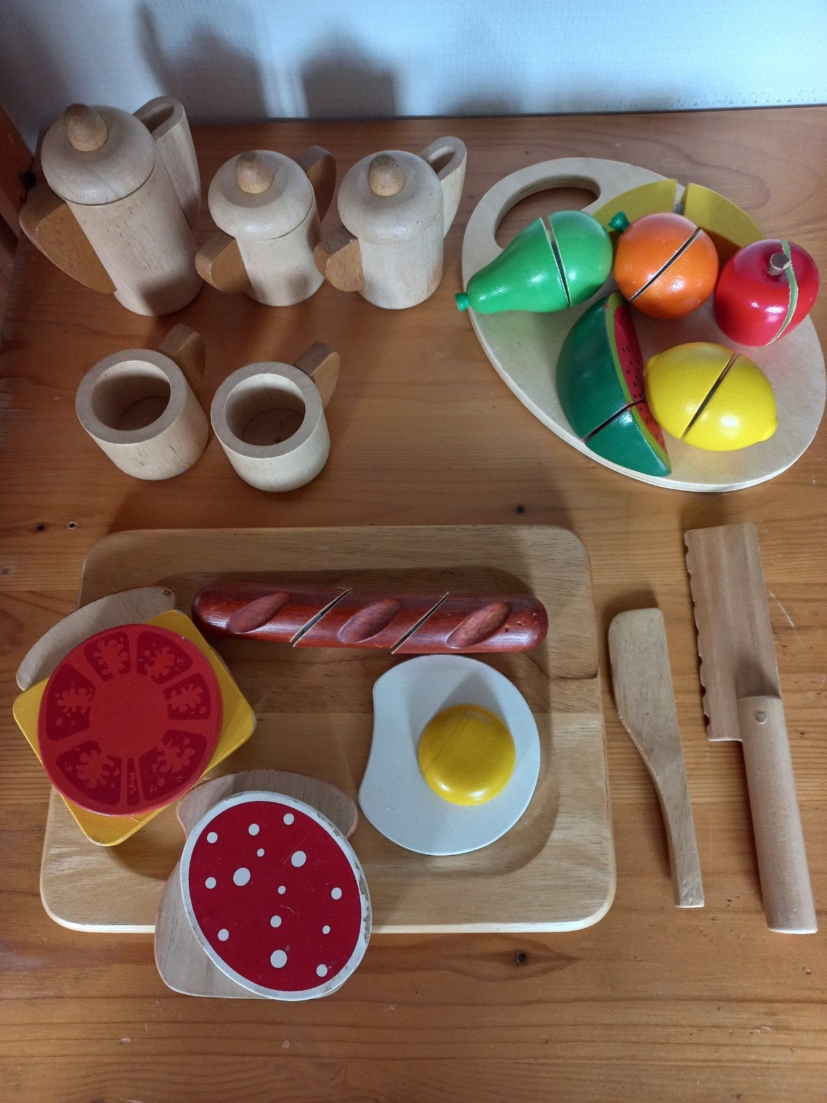 Houten Speelgoed Ontbijtset & Fruitset, Ophalen of Verzenden, Gebruikt, Overige typen