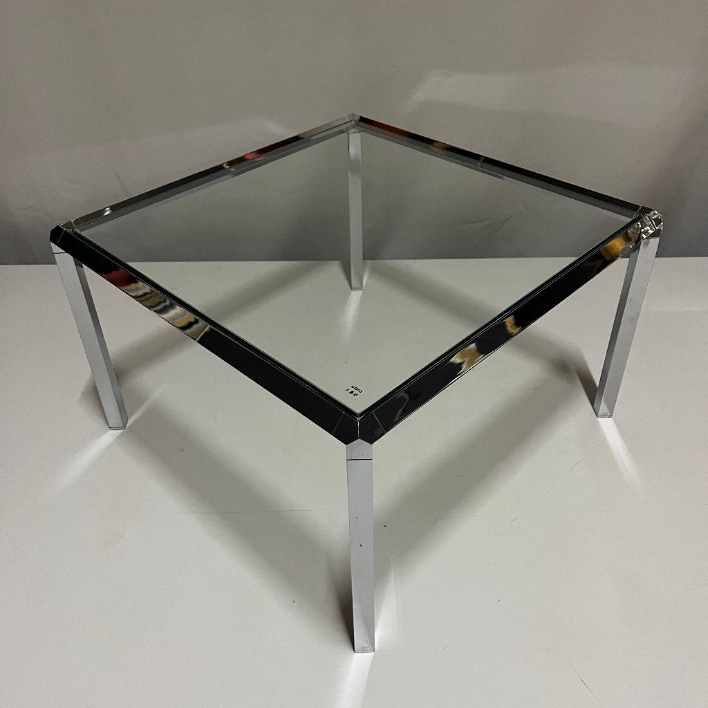 Vitra S&D design chroom en glas salontafel, Vitra, Minder dan 50 cm, Vierkant, Ophalen of Verzenden