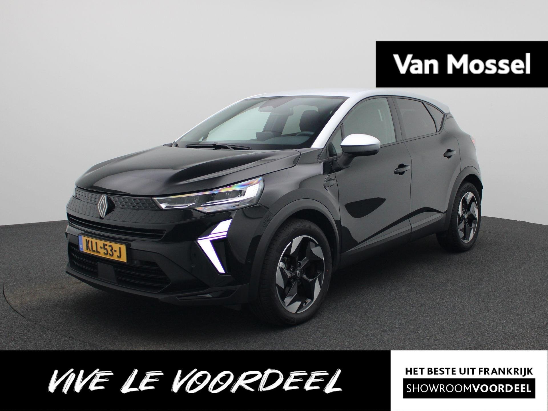 Renault Captur 1.8 E-Tech full hybrid 160 techno | Camera |, Auto's, 4 cilinders, Leder en Stof, Zwart, Bedrijf