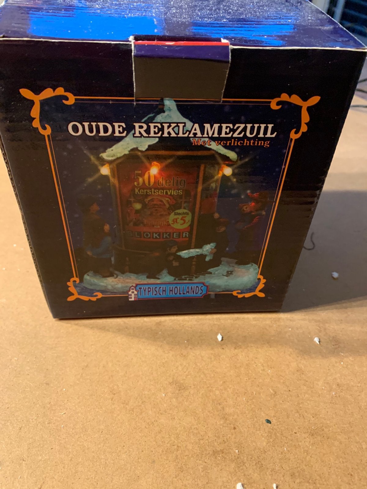 Typisch hollands oude reclamezuil, met verlichting, in doos, Ophalen of Verzenden, Zo goed als nieuw