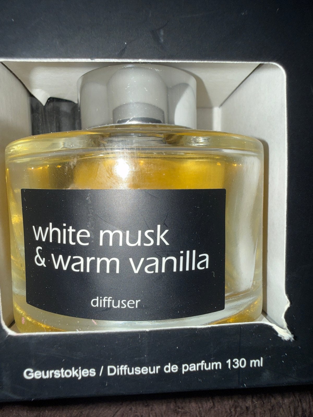 Geurstokjes diffuser White Musk & Warm Vanilla 130 ml, Verzenden, Nieuw, Meerkleurig, Glas