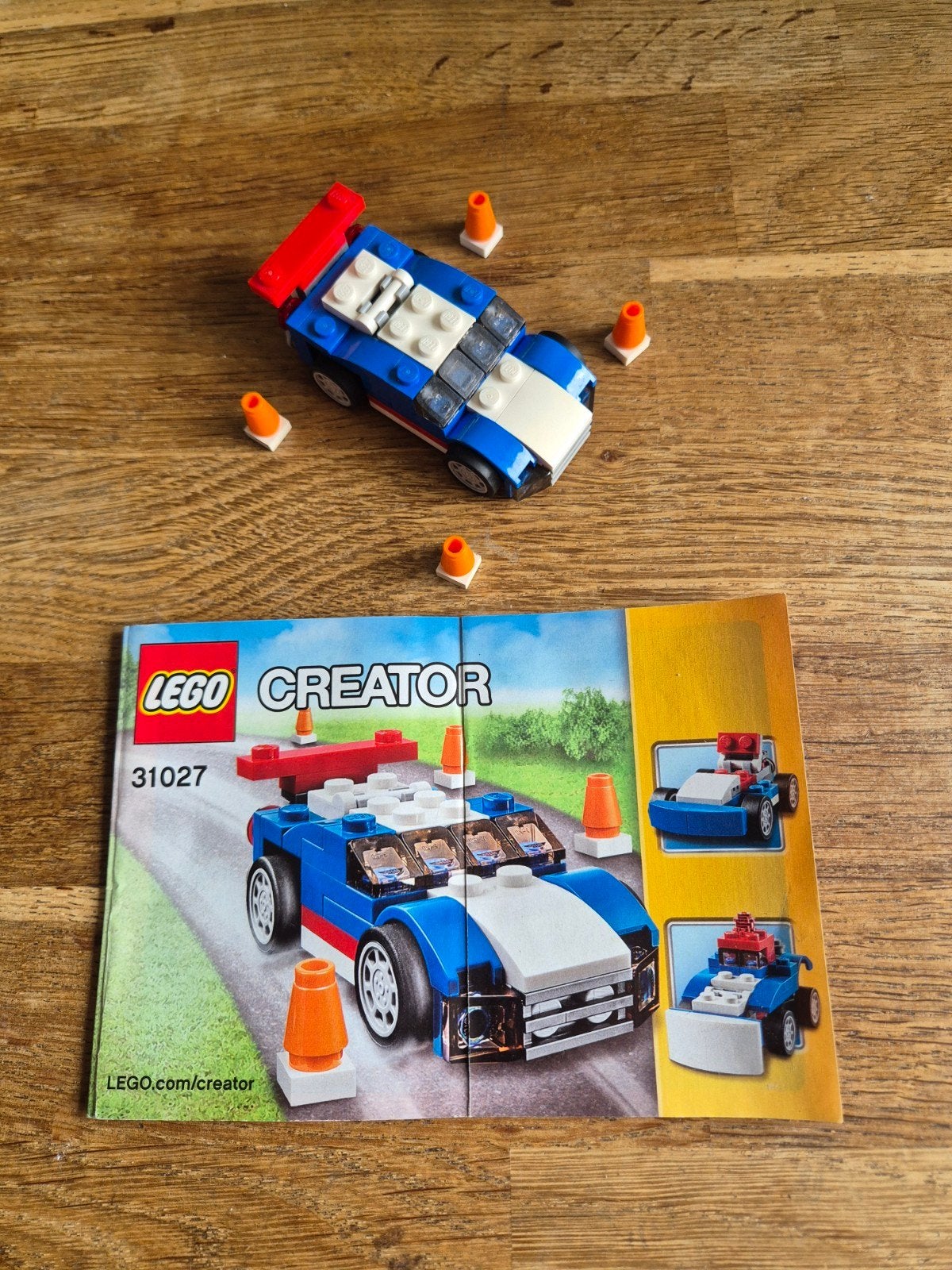Lego Creator 31027 Blauwe Raceauto met instructies, Gebruikt, Lego, Inclusief instructies, Ophalen of Verzenden