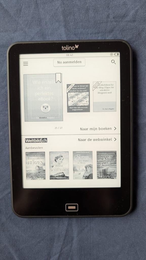 Tolino vision 2, Computers en Software, E-readers, Ophalen of Verzenden, Zo goed als nieuw, Waterbestendig