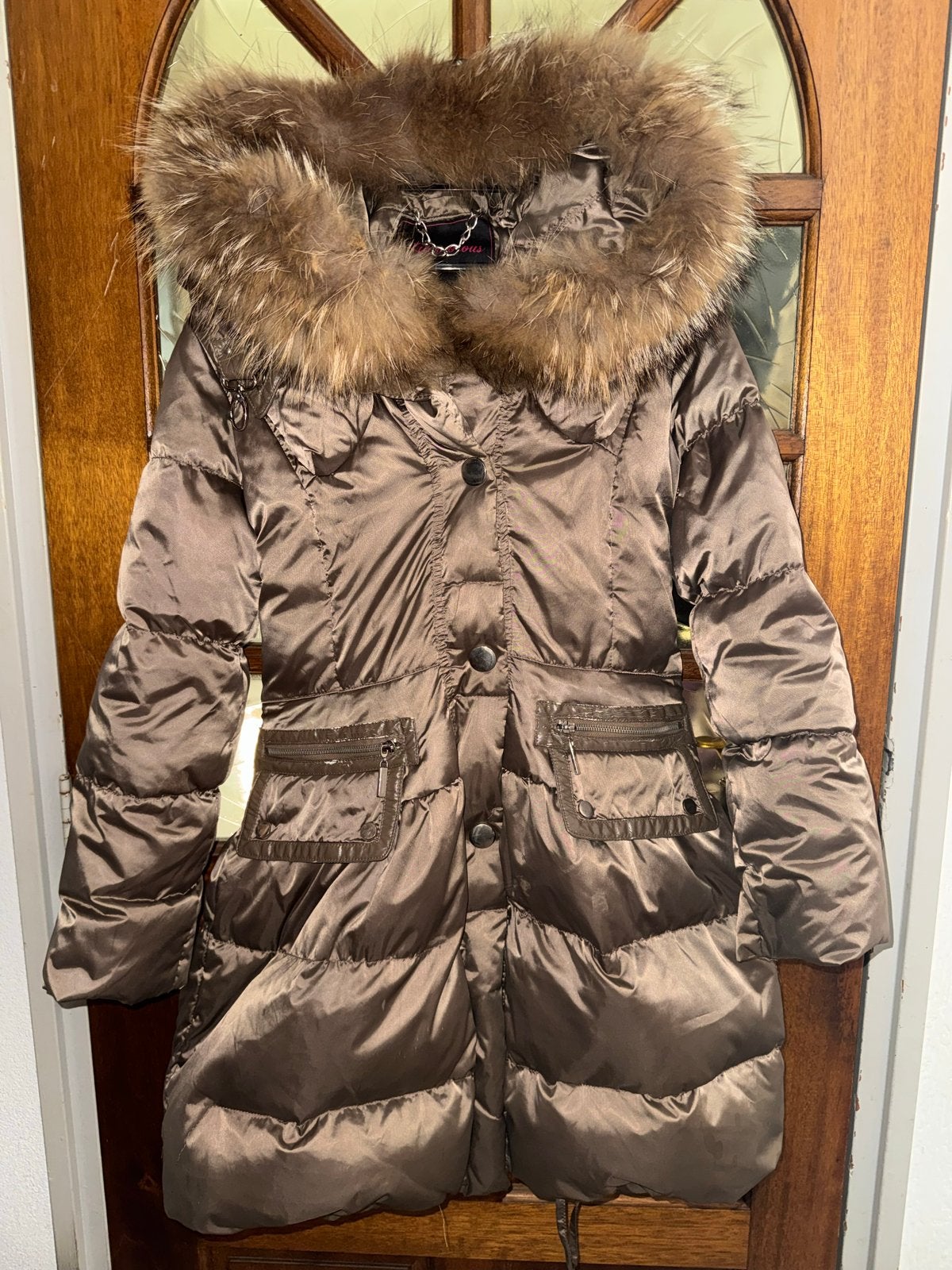Glamorous Italy Dames Winterjas met Bontkraag Maat S, Ophalen of Verzenden, Zo goed als nieuw, Maat 36 (S), Bruin