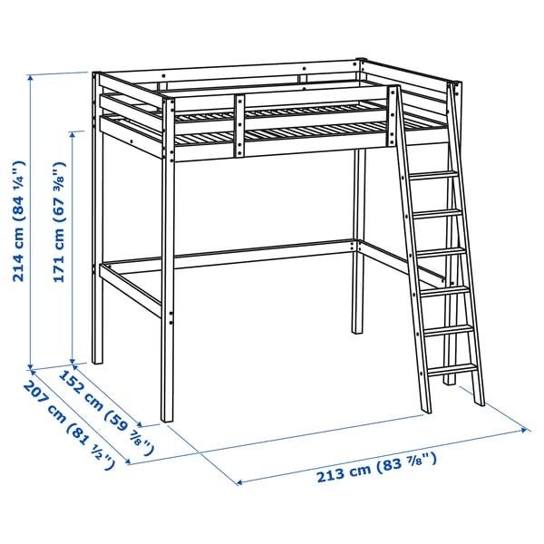 Stora hoogslaper IKEA. Stevig houten hoogslaper met ladder, Ophalen, Gebruikt, Hoogslaper, 140 cm