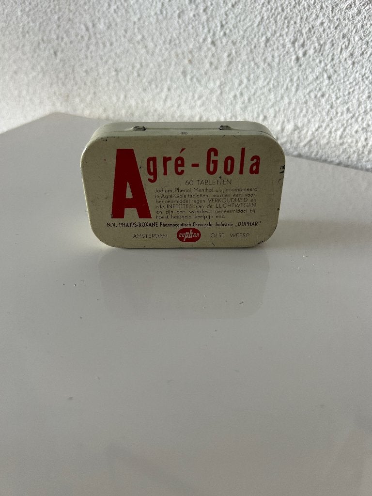 Vintage retro blikje Agré - Gola, jaren 60 voor verzamelaars, Ophalen of Verzenden, Gebruikt, Overige