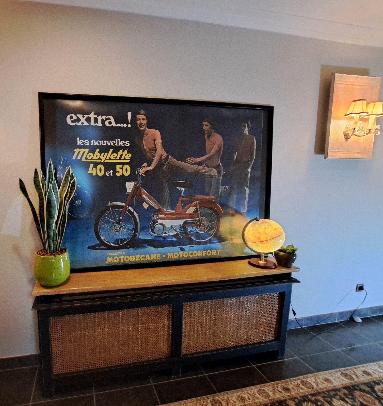 Mobylette Motobecane Kaptein - reclameposter 120x170cm, Verzamelen, Posters, Deurposter of groter, Rechthoekig Liggend, Nieuw