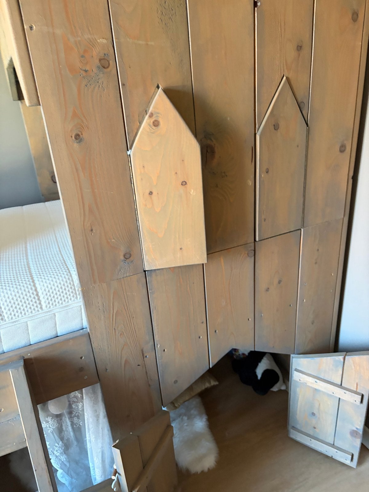 Kinderbed met glijbaan - 2 meter, Huis en Inrichting, Slaapkamer | Stapelbedden en Hoogslapers, Ophalen, Gebruikt, Hoogslaper
