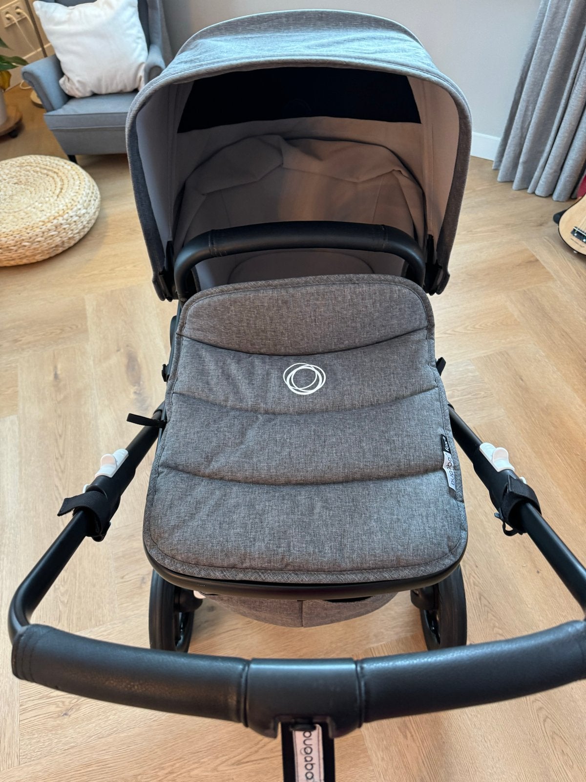 Bugaboo Fox 2 Grey Melange met reiswieg en zitje, Gebruikt, Bugaboo, Ophalen of Verzenden, Combiwagen