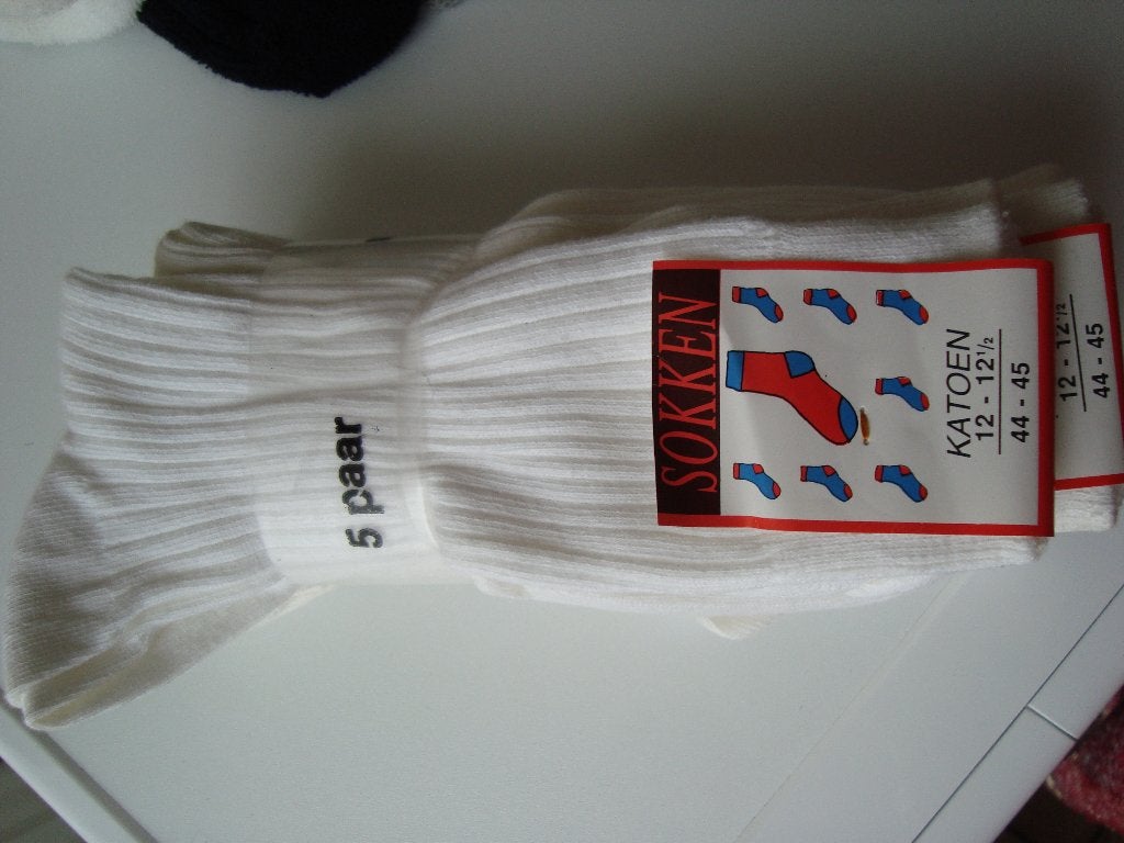 5 paar witte sokken 44-45, Kleding | Heren, Sokken en Kousen, Ophalen of Verzenden, Nieuw, Maat 43 t/m 46, Wit