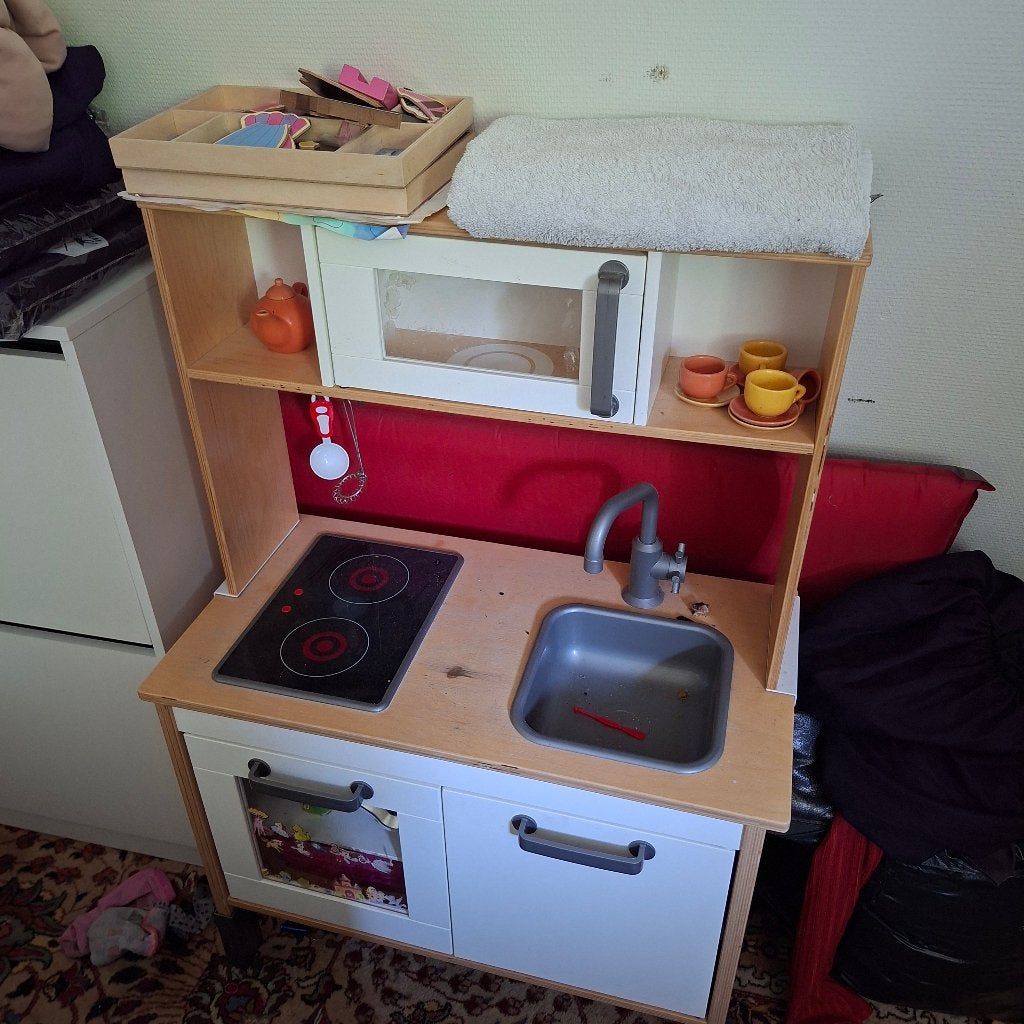 Houten kinderkeuken met accessoires, Ophalen, Gebruikt, Hout, Speelkeuken