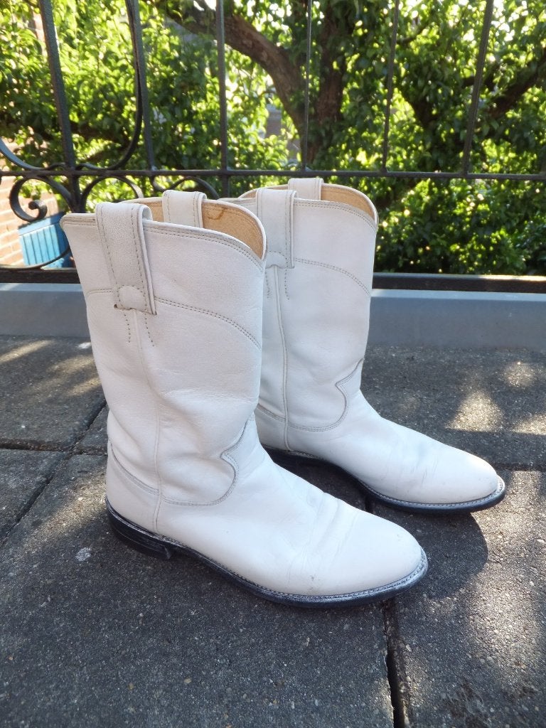 vintage boho cowboy ibiza laarzen justin boots maat 37 38, Ophalen of Verzenden, Zo goed als nieuw, Hoge laarzen