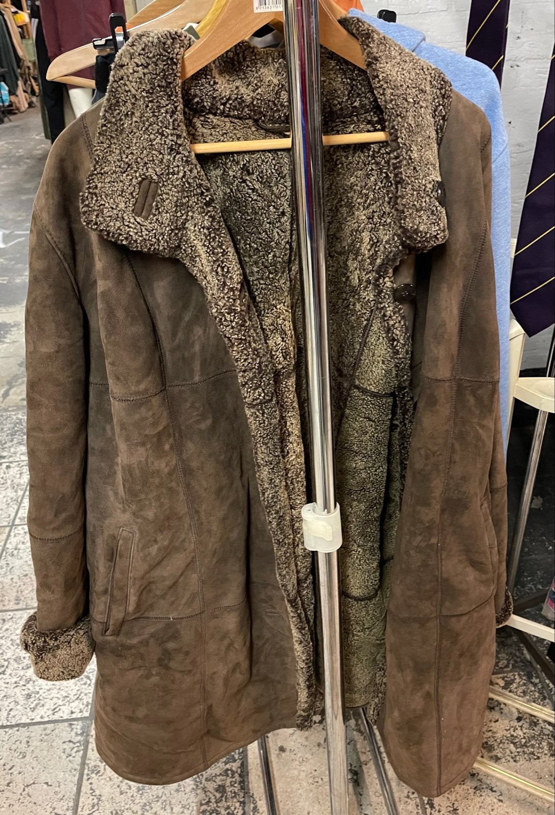 Vintage Bruine Lammy Coat - Suède & Schapenvacht XL, Ophalen of Verzenden, Gedragen, Maat 46/48 (XL) of groter, Bruin