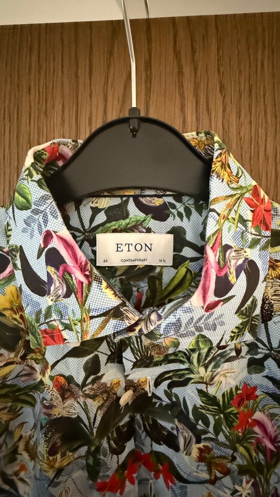 Eton overhemd met tropische print, maat 40, Kleding | Heren, Overhemden, Ophalen of Verzenden, Zo goed als nieuw, Meerkleurig