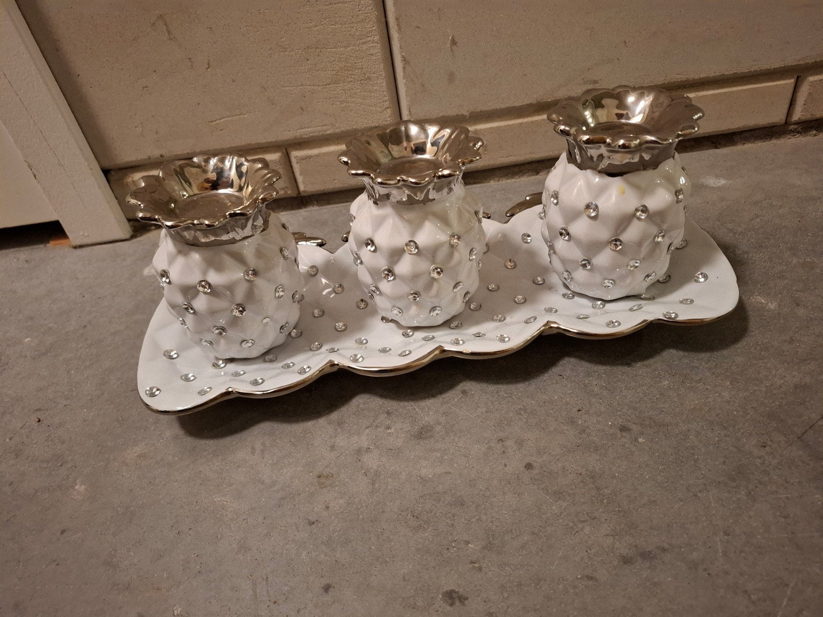 Tray met kaarsenhouders, Ophalen, Zo goed als nieuw
