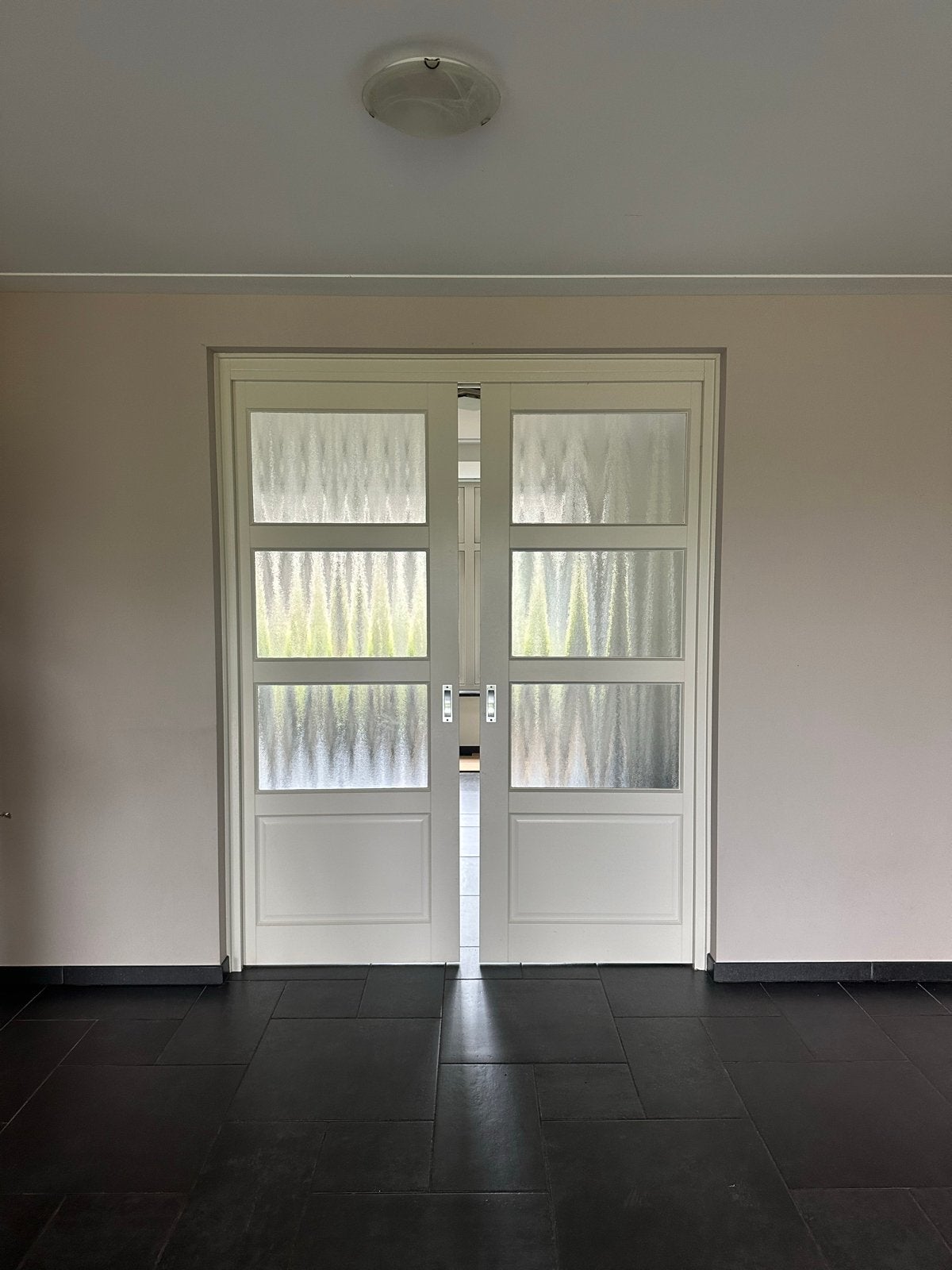 Twee mooie schuifdeuren met glas (231,5x93x4 cm), Ophalen, Gebruikt, 80 tot 100 cm, 215 cm of meer