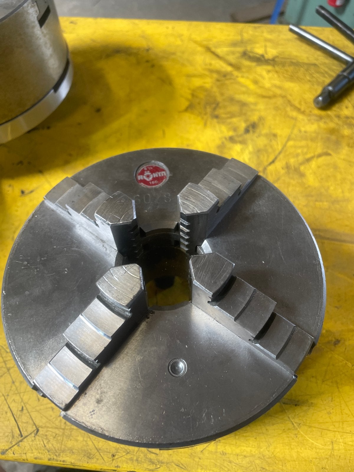 Röhm 160mm 4-klauwplaat voor draaibank, Ophalen, Gebruikt