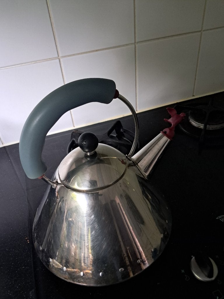 Fluitketel Alessi, Huis en Inrichting, Gebruikt, Overige typen, Ophalen of Verzenden, Rvs