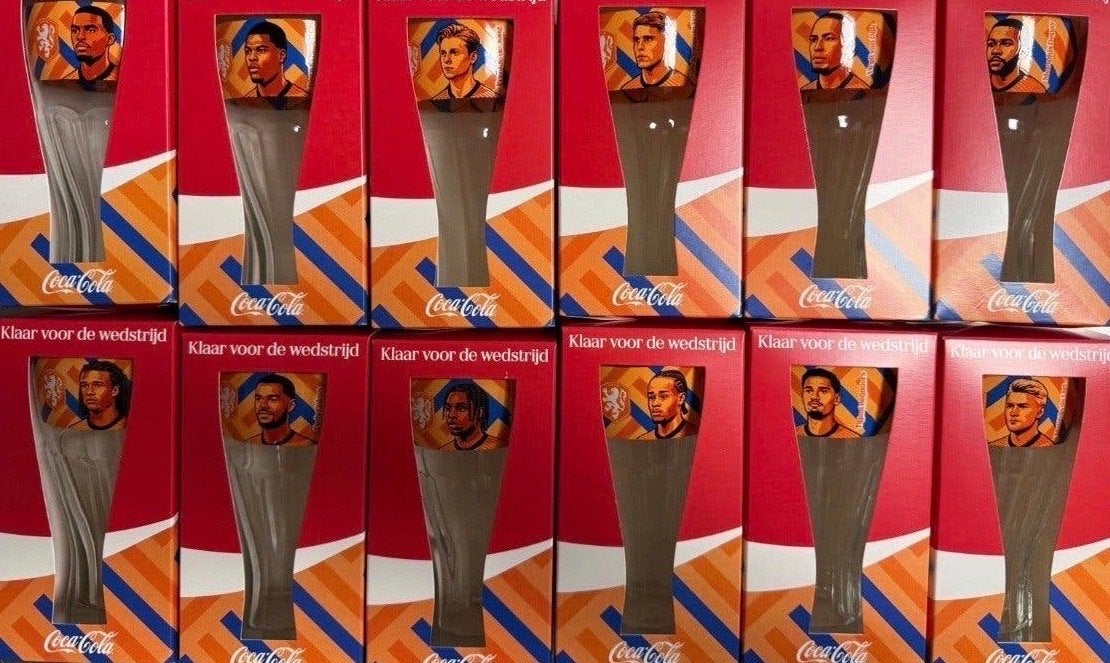 Complete set Coca-Cola Oranje WK glazen, Ophalen of Verzenden, Nieuw