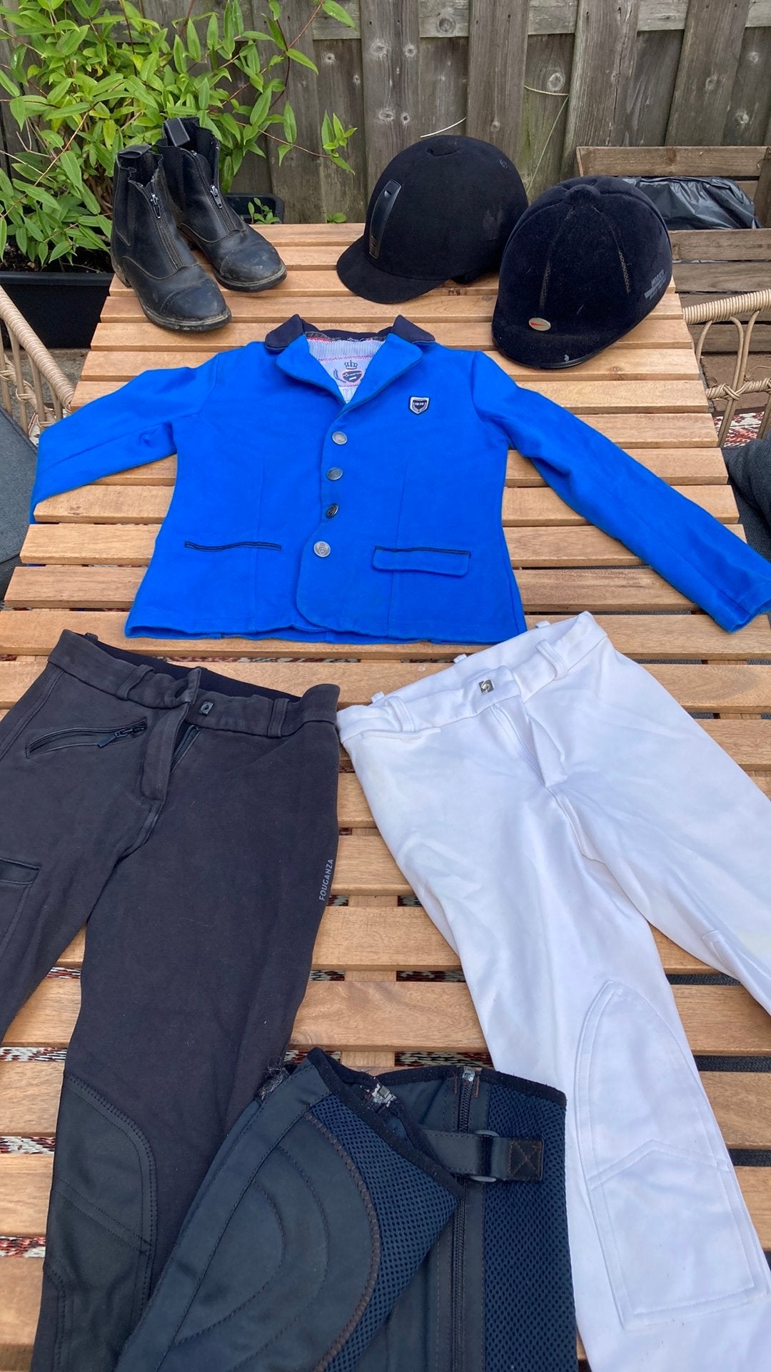 Paardrijkleding divers kind, Dieren en Toebehoren, Paardrijkleding, Ophalen, Zo goed als nieuw, Dressuur, Bovenkleding