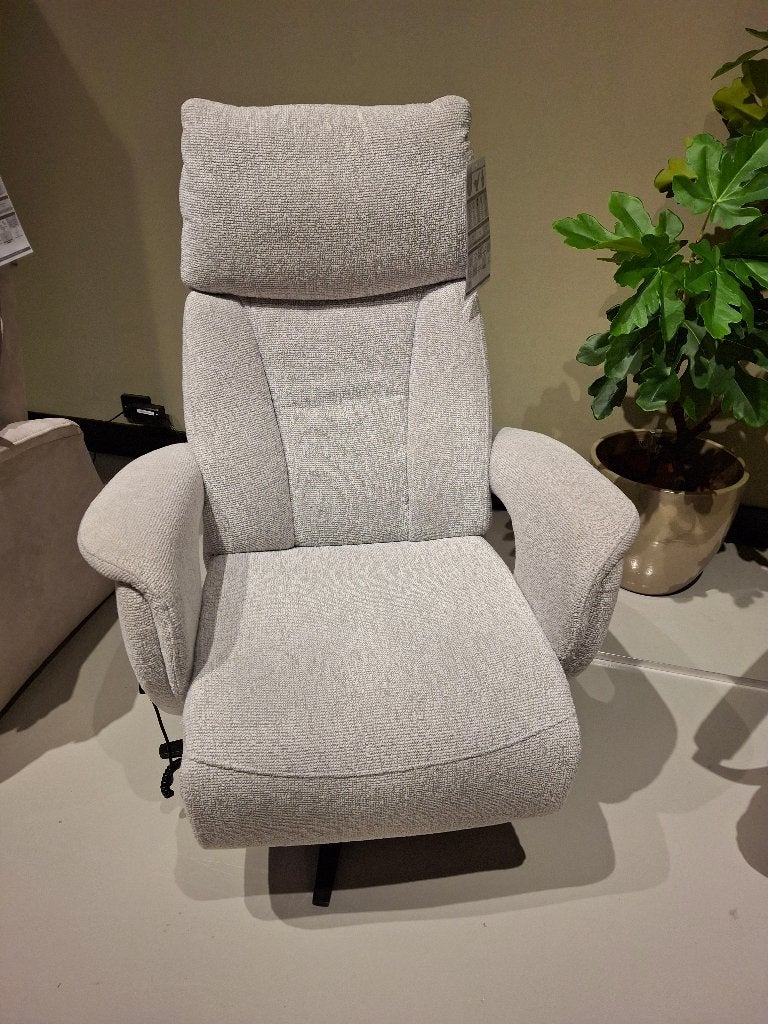 Grijze elektrische relaxfauteuil - makkelijk schoon te maken, Ophalen, Gebruikt, 75 tot 100 cm, 75 tot 100 cm