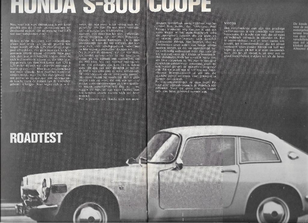 Roadtest HONDA S800 / S-800 Coupé, Autovisie 1969,, Boeken, Honda, Nieuw, Ophalen of Verzenden, Autovisie