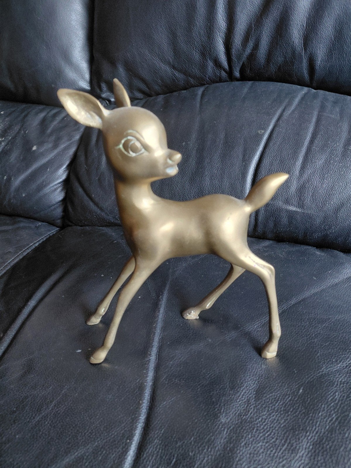 Vintage messing reekalf beeldje - Bambi stijl, Antiek en Kunst, Ophalen of Verzenden