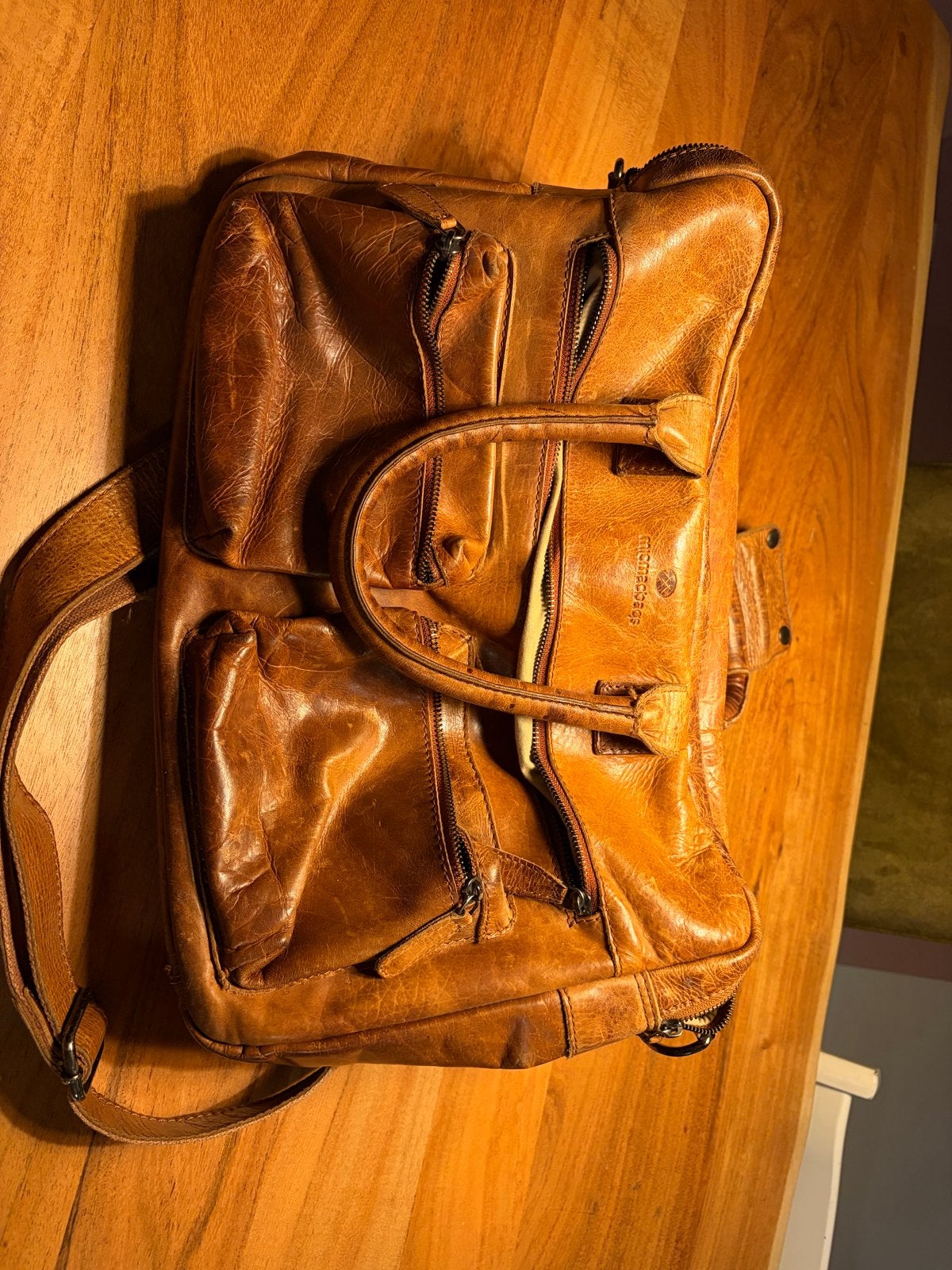 Micmacbags Leren Tas - Gebruikt met ritsdefect, Ophalen, Gebruikt, Bruin, Handtas