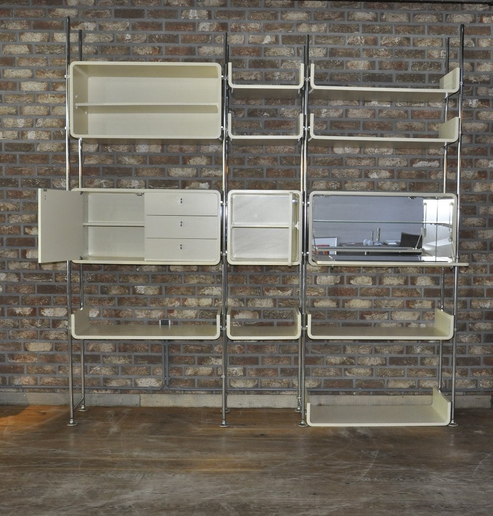 Indra Modular Wall Unit, Omnia, 1970s, Ophalen, 200 cm of meer, Met deur(en), 25 tot 50 cm