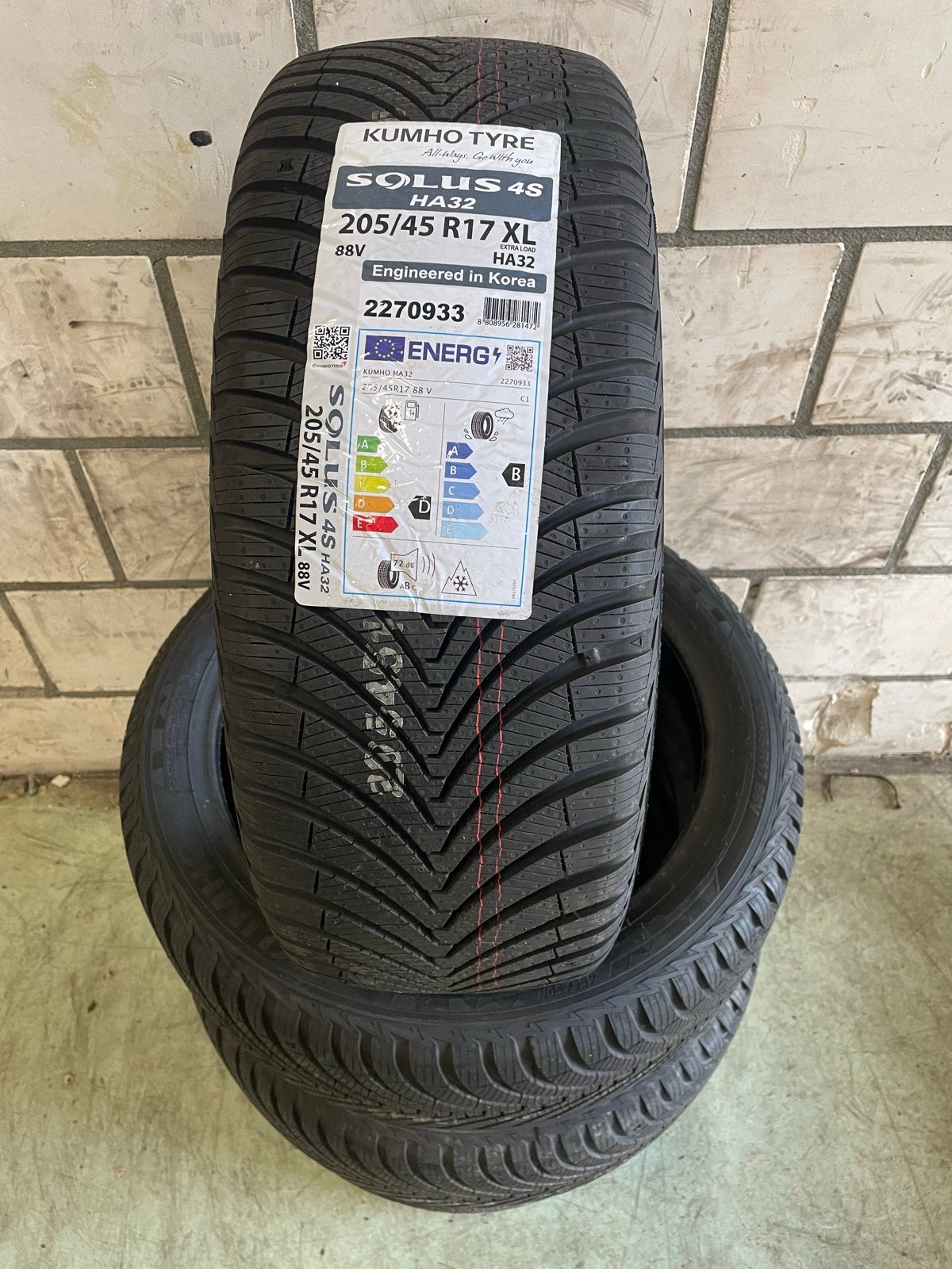 Nieuwe Kumho Solus 4S All Season Banden 205/45R17 88V, Auto-onderdelen, Banden en Velgen, Band(en), All Season, 17 inch, 205 mm