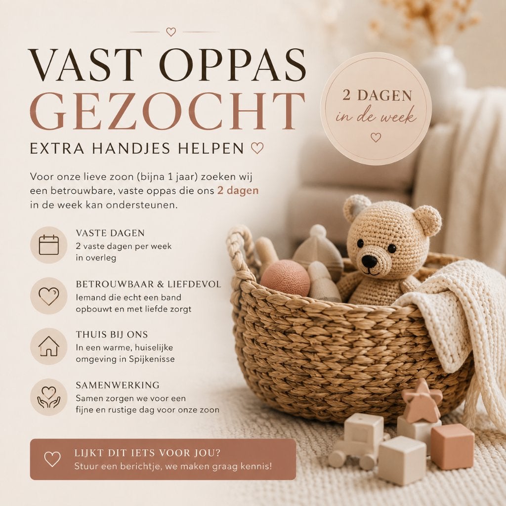 oppas gezocht 2 vaste dagen per week, Overige uren, Overige niveaus, Starter, Overige vormen