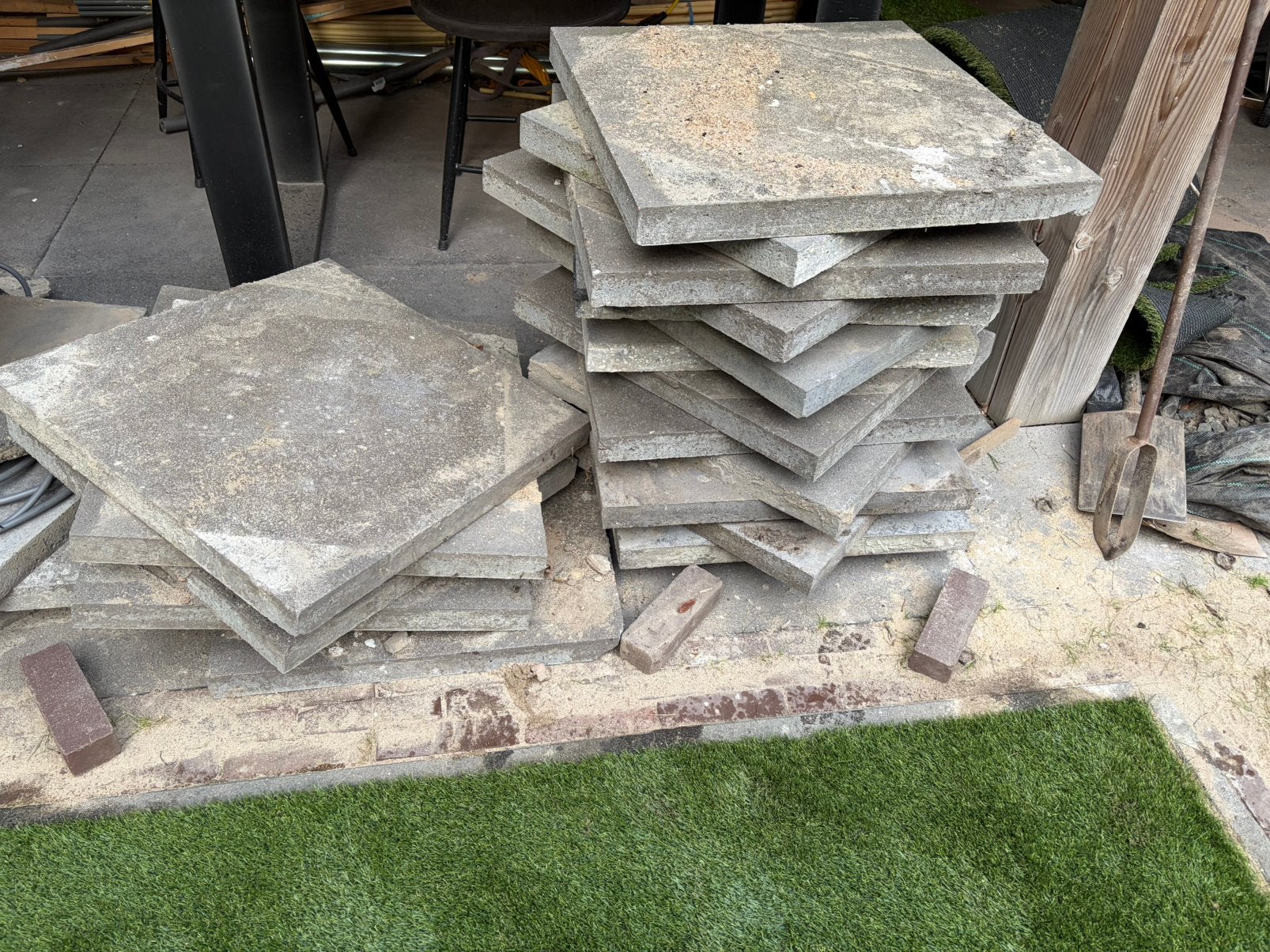 Tegels 60x60 cm, Tuin en Terras, Tegels en Klinkers, Ophalen, Gebruikt, Beton, Terrastegels