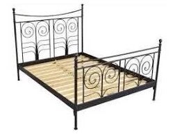 IKEA Noresund bed 180x200 met lattenbodems en tafeltjes, Ophalen, Zwart, Romantisch, Tweepersoons