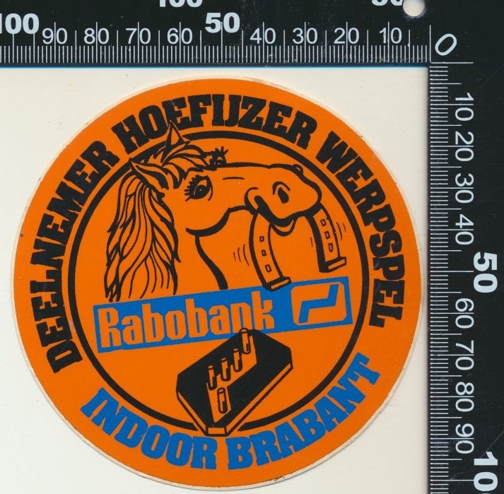 Sticker: Indoor Brabant - Deelnemer hoefijzer werpspel, Ophalen of Verzenden, Zo goed als nieuw, Sport
