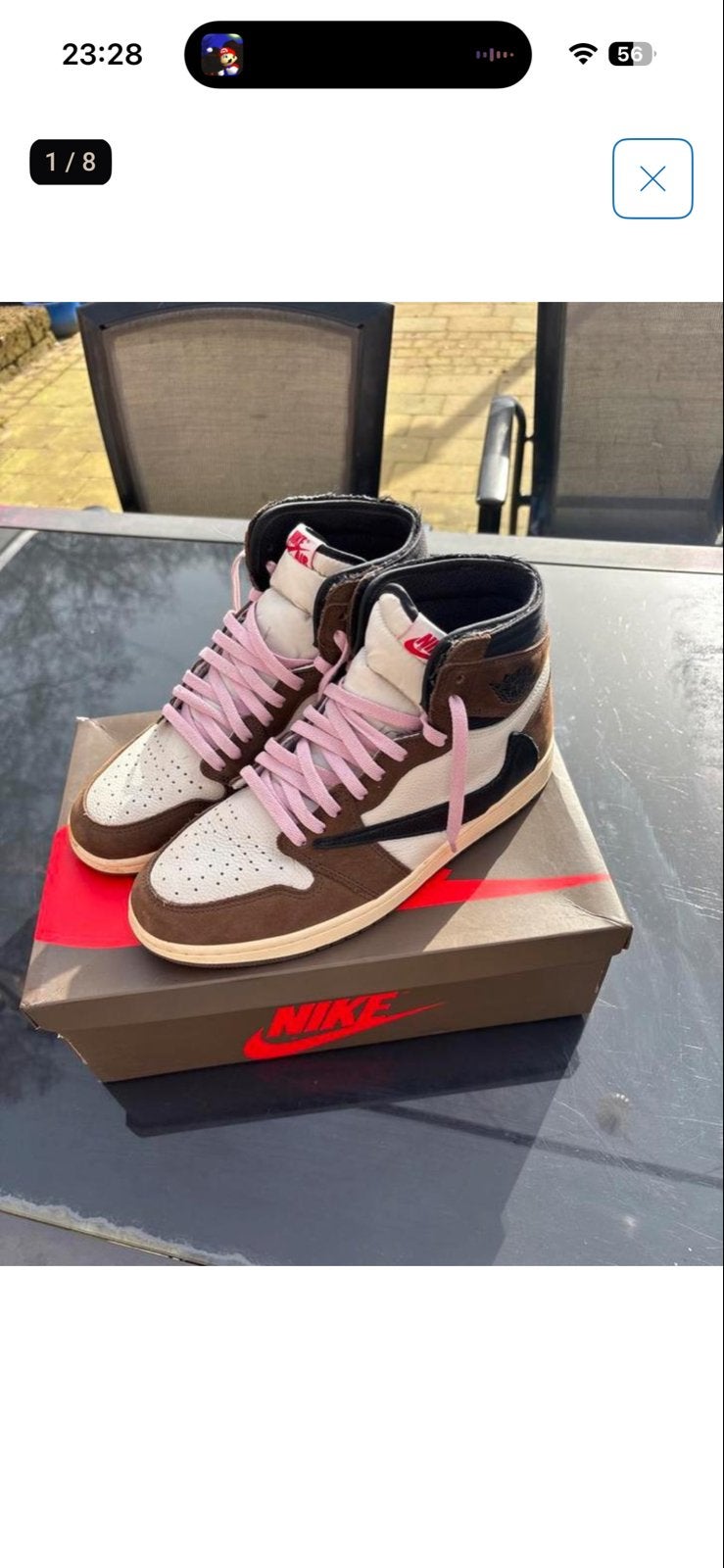 Jordan 1 High Travis Scott - Maat 44, Ophalen of Verzenden, Gedragen, Overige kleuren, Sneakers of Gympen