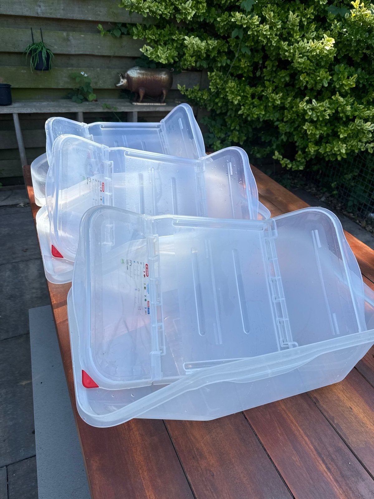 Set van 3 Araven Gastronorm voedselbewaarbakken, Gebruikt, Kunststof, Ophalen of Verzenden, Voorraadpot