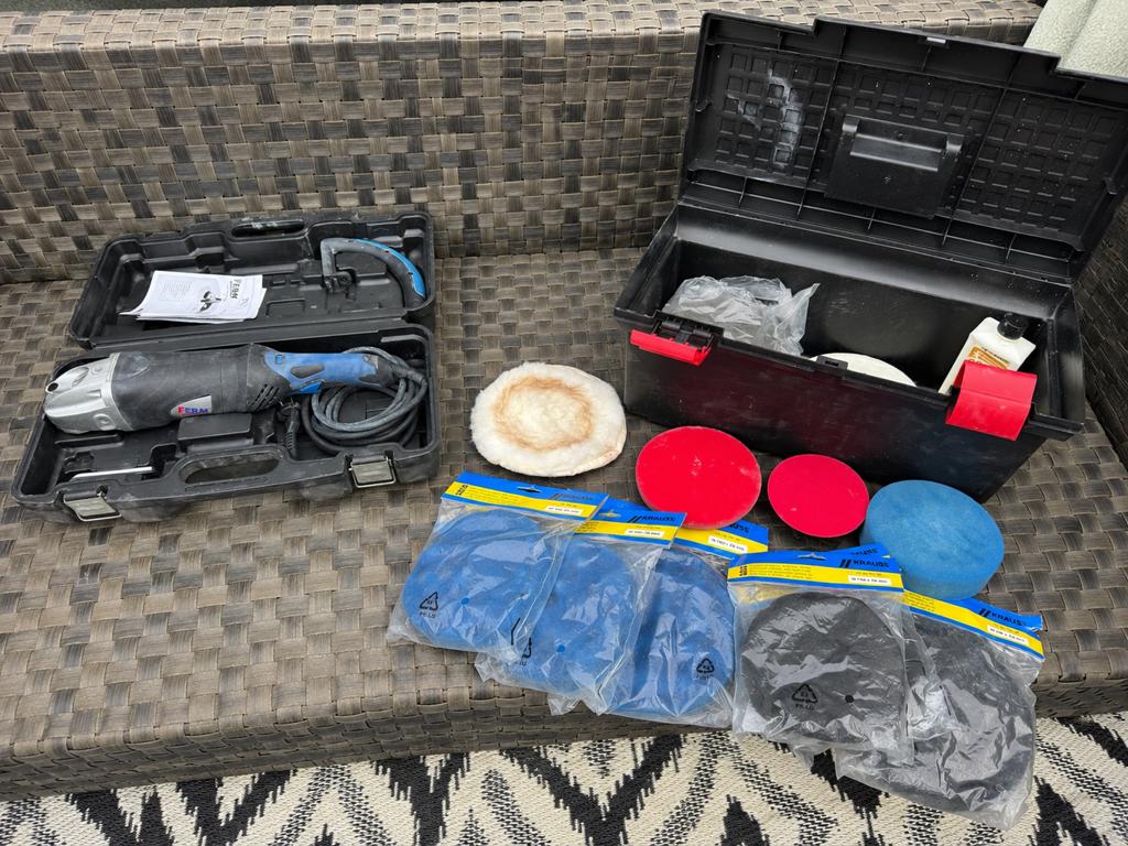 Ferm FCP-180K Polijstmachine met accessoires, Ophalen of Verzenden