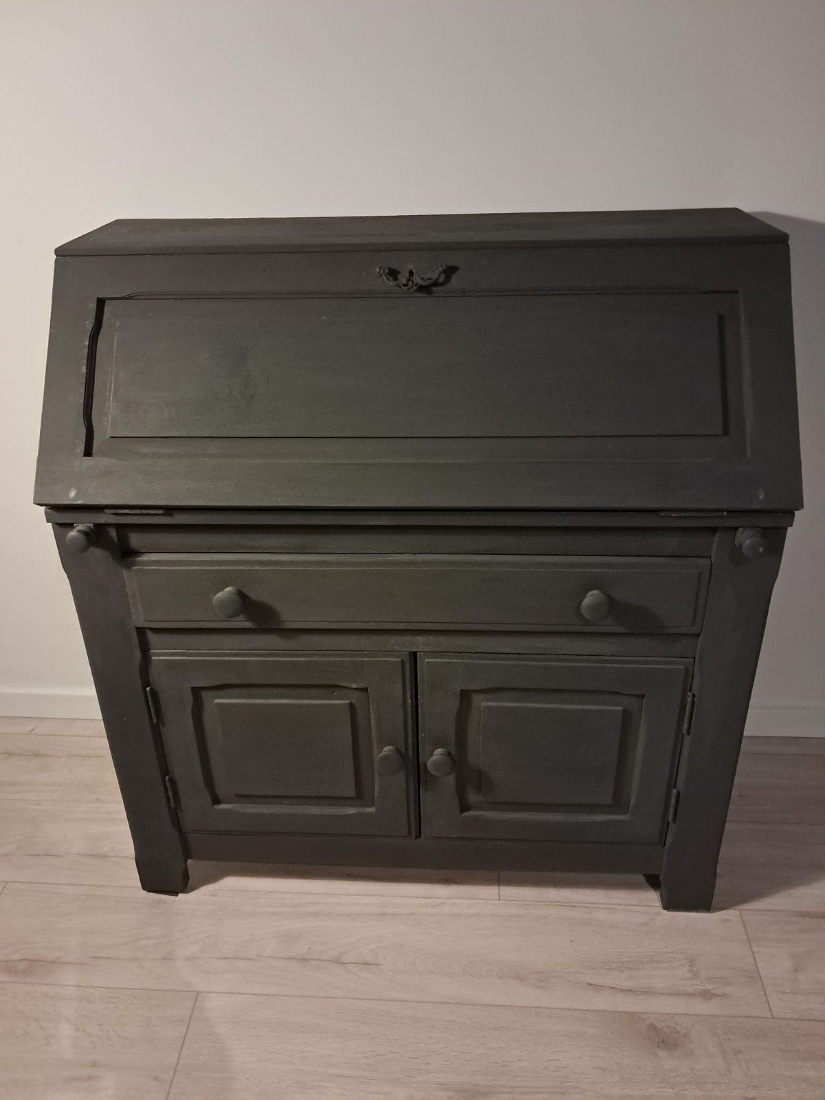 Antiek secretaire bureau - donkergrijs, Ophalen