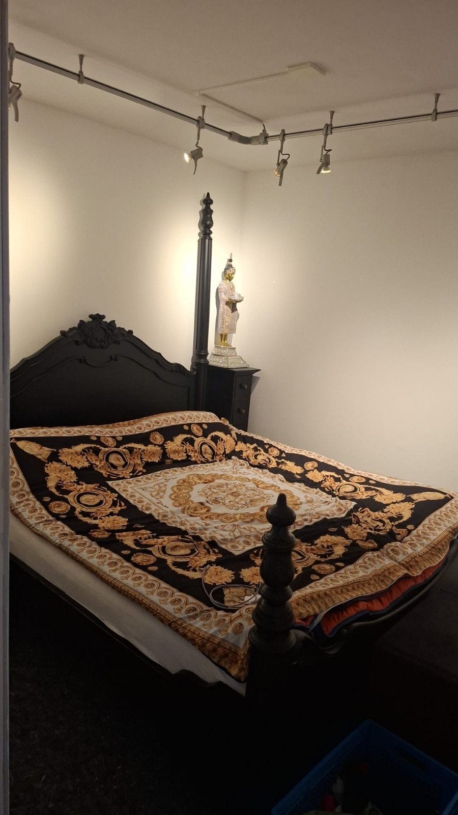 Prachtig Antiek look Barok bed, Ophalen, Gebruikt, Tweepersoons, 180 cm